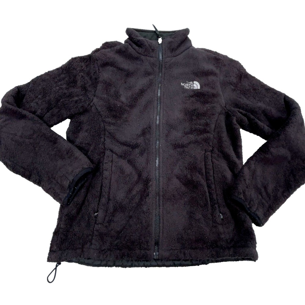 North Face Jacket Women Small Black Fleece Sweater Coat Layer Interchange Fuzzy*